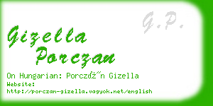 gizella porczan business card